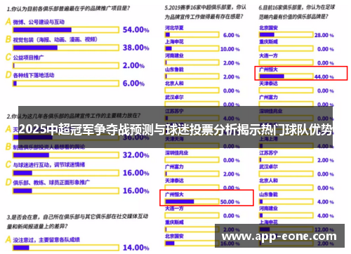 2025中超冠军争夺战预测与球迷投票分析揭示热门球队优势