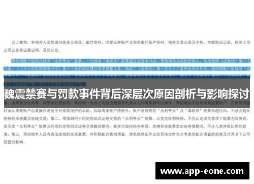 魏震禁赛与罚款事件背后深层次原因剖析与影响探讨